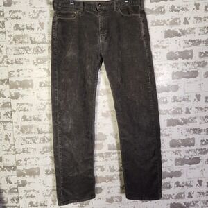 Dockers Mens Corduroy Pants Size 36x32 Charcoal Gray Straight Fit Casual Comfort